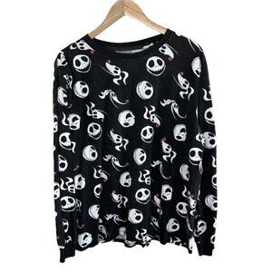 Disney The Nightmare Before Christmas Black Long Sleeve Top 2X Jack Skellington